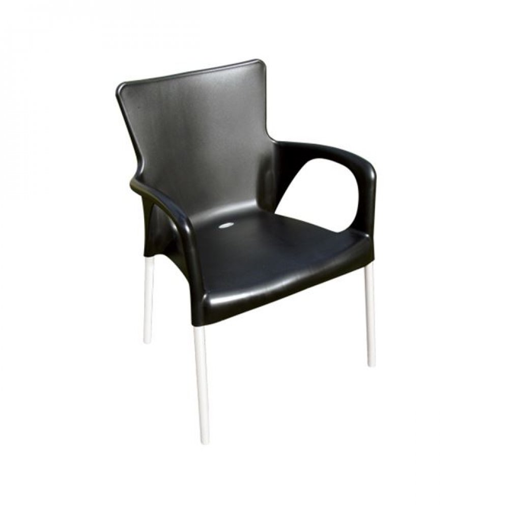 Πολυθρόνα "LARA" από πολυπροπυλένιο σε μαύρο χρώμα 55x52x85