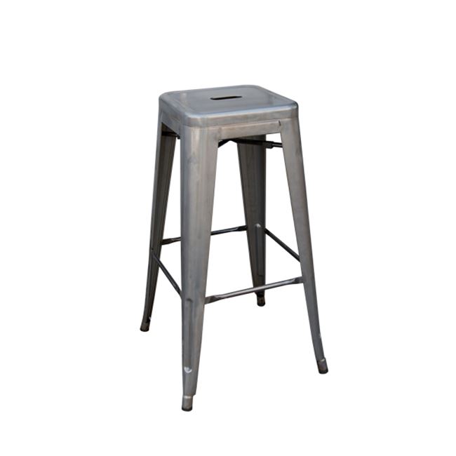 Σκαμπώ μπαρ "RELIX" σε φυσικό μεταλλικό χρώμα 43x43x67