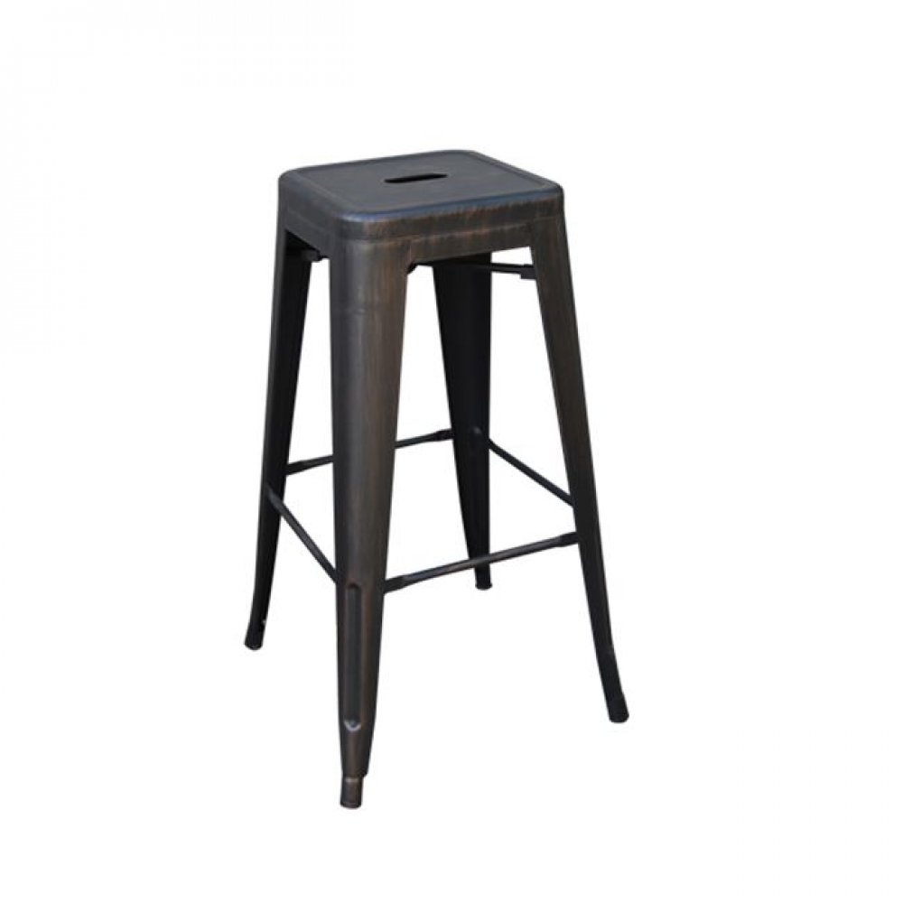 Σκαμπώ μπαρ "RELIX" μεταλλικό σε αντικέ μαύρο χρώμα 43x43x67