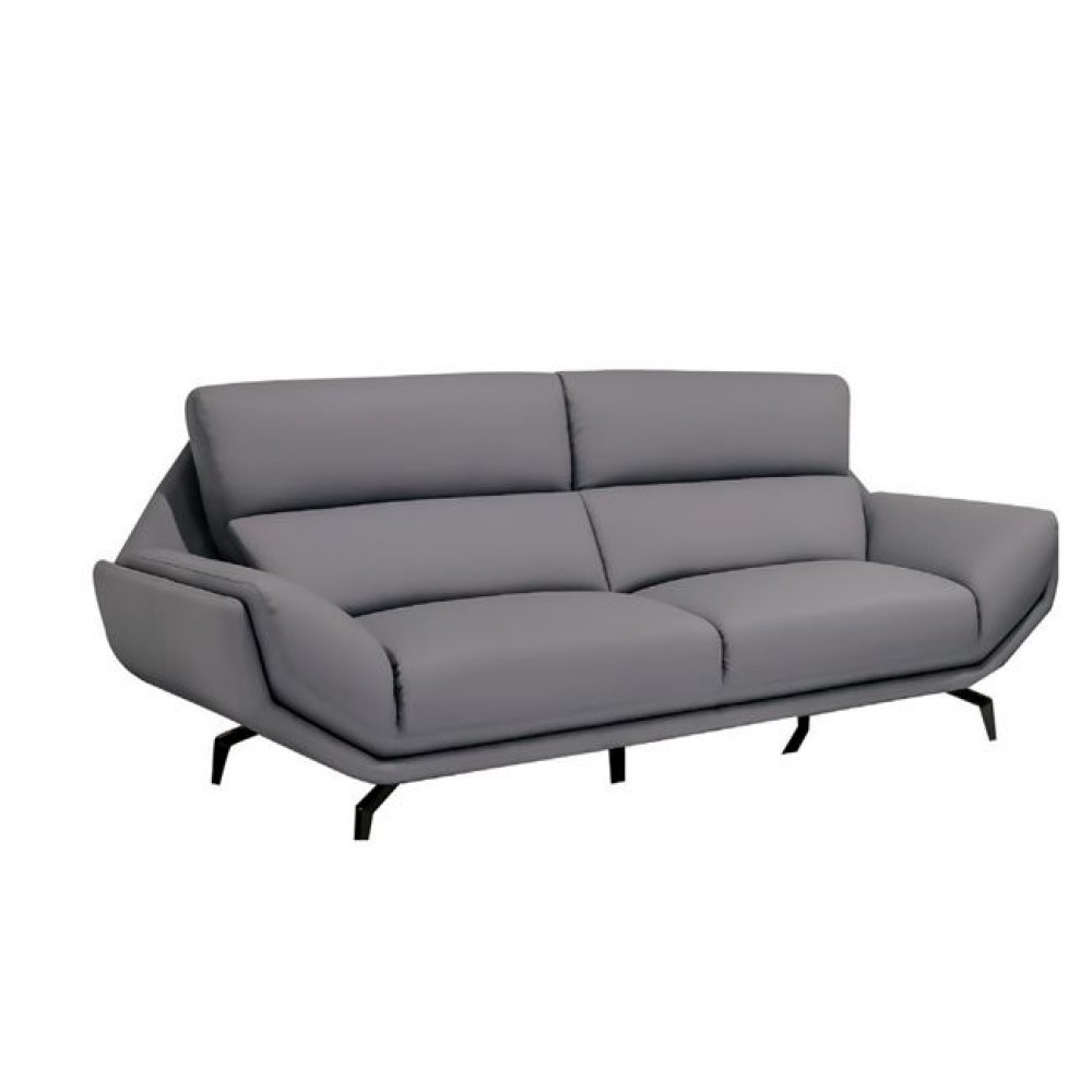 Καναπές "GALANT" τριθέσιος rubica leather σε σκούρο γκρι 239x97x100