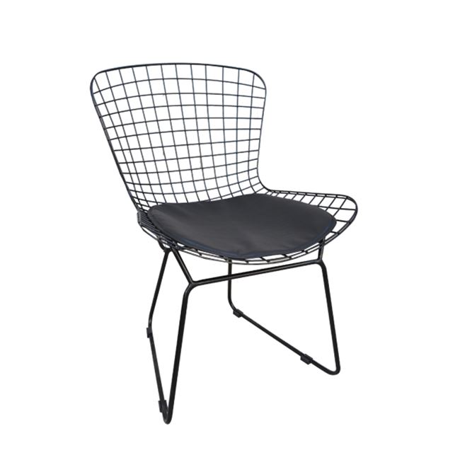 Καρέκλα "SAXON" μεταλλική με πλέγμα σε μαύρο χρώμα 54x56x83