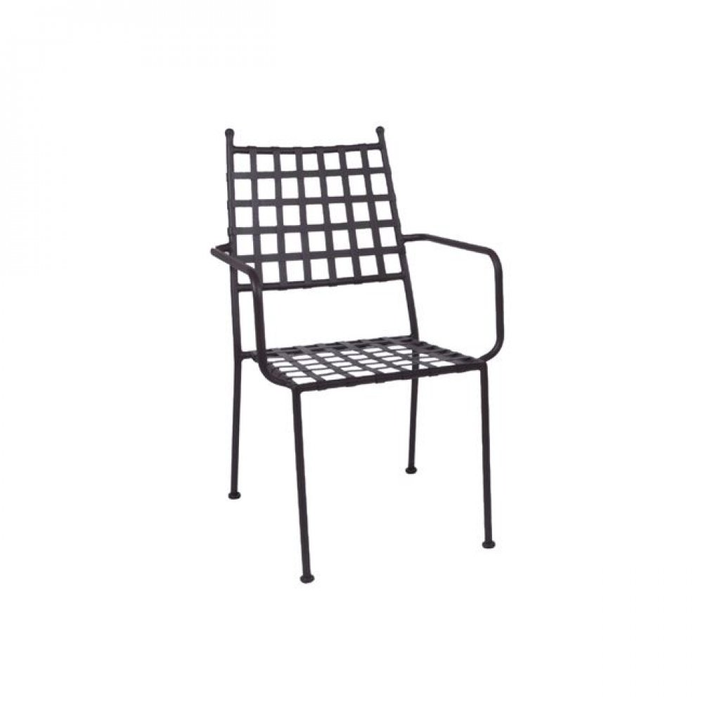 Πολυθρόνα "PATON"  μεταλλική με πλέγμα σε καφέ χρώμα 57x65x92