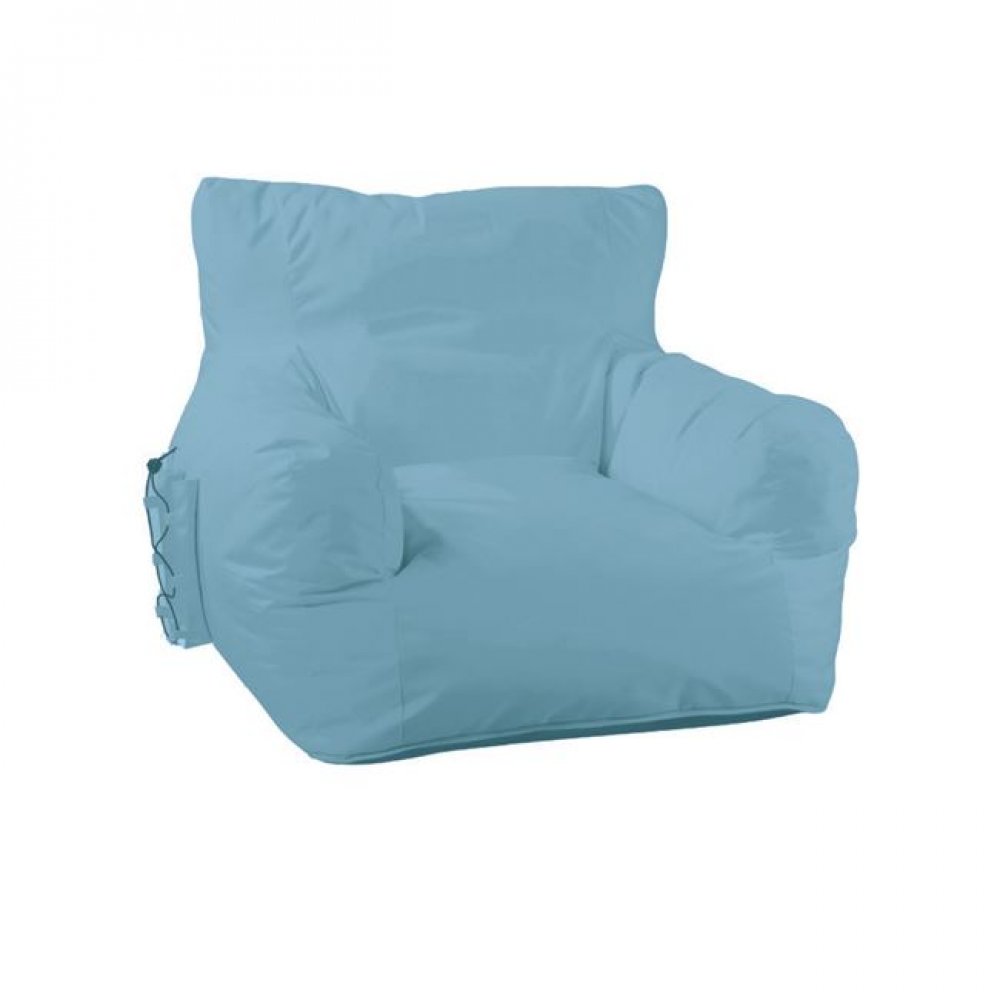Πολυθρόνα πουφ "RIDLEY" υφασμάτινη σε γαλάζιο χρώμα 80x70x67