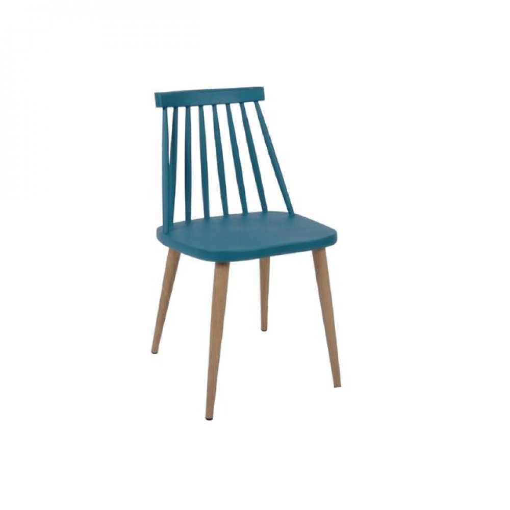 Καρέκλα "LAVIDA" μεταλλική-pp σε χρώμα μπλε 43x48x77