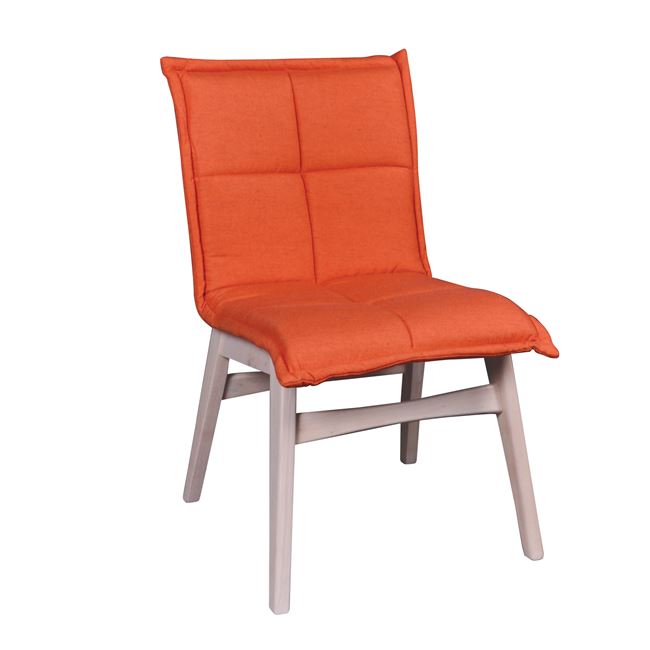 Καρέκλα "FOREX" ξύλινη-υφασμάτινη σε πορτοκαλί χρώμα 50x58x83