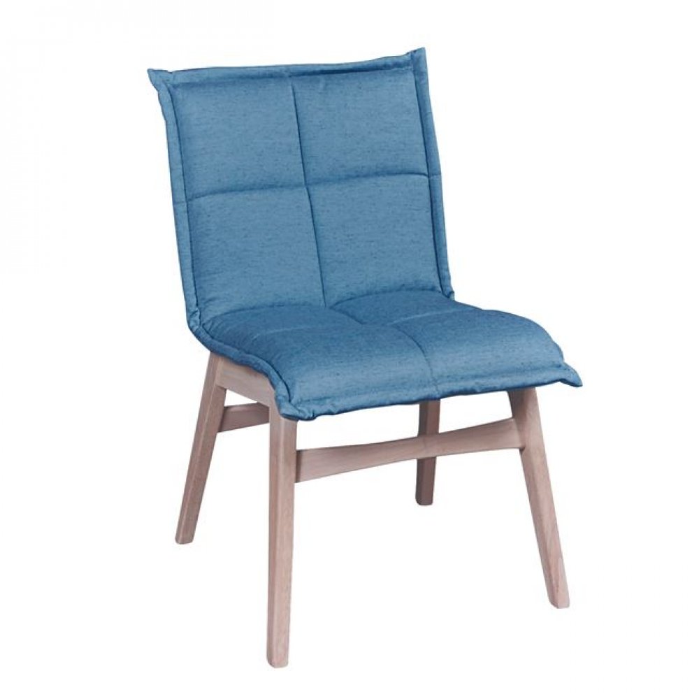 Καρέκλα "FOREX" ξύλινη-υφασμάτινη σε μπλε χρώμα 50x58x83