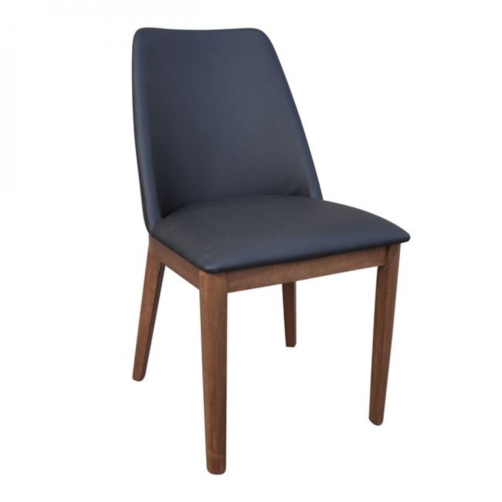 Καρέκλα "TRACY" ξύλινη-pvc σε μαύρο χρώμα 46x53x82