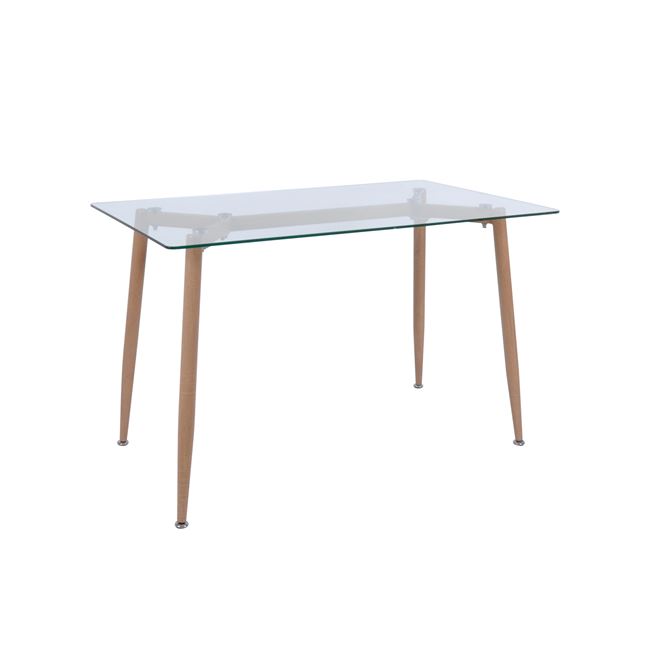 Τραπέζι "OLSEN" μεταλλικό με γυάλινη επιφάνεια 120x70x75