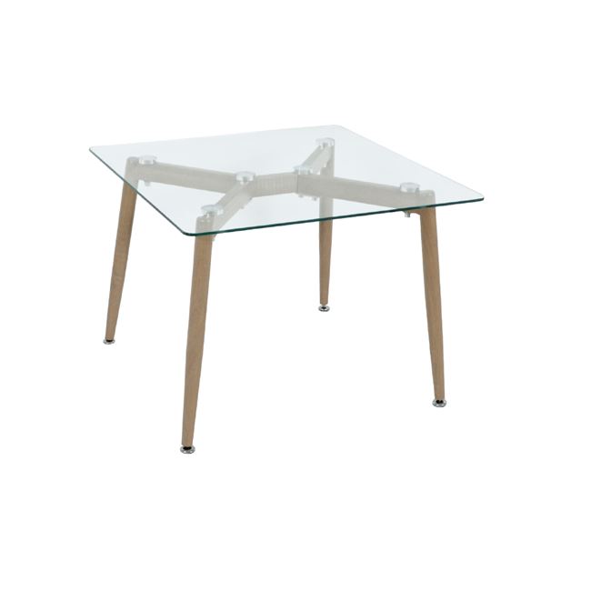 Τραπεζάκι σαλονιού "APEX" μεταλλική βαφή σημύδας και γυαλί 60x60x45