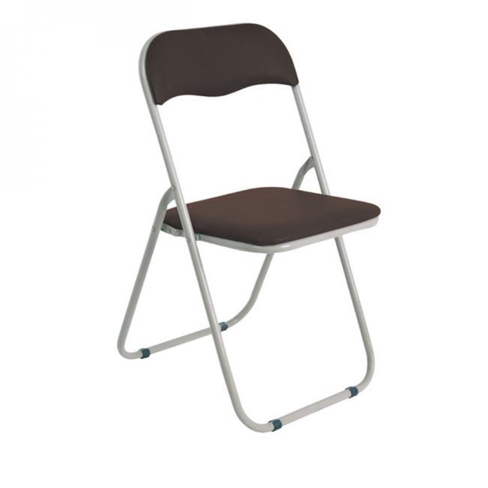 Καρέκλα "LINDA" μεταλλική-τεχνόδερμα σε καφέ χρώμα 44x45x79