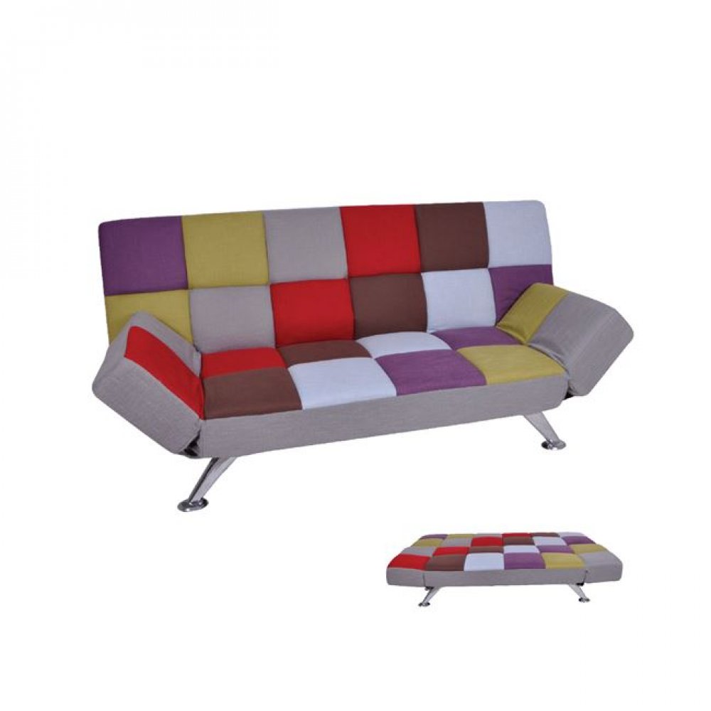 Καναπές-κρεβάτι "MITO-I" διθέσιος από ύφασμα patchwork 185x82x85