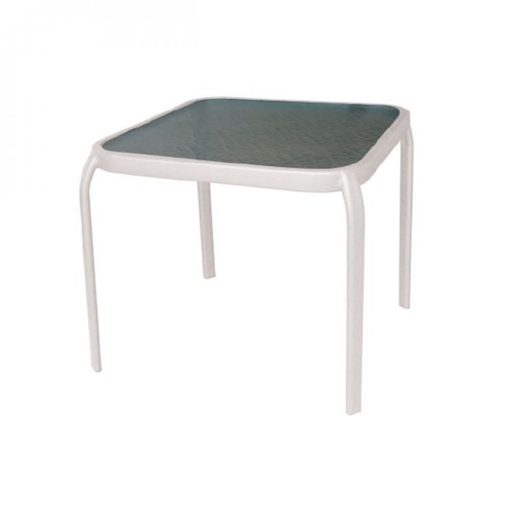Βοηθητικό τραπέζι "AMBER" μεταλλικό σε χρώμα λευκό 50x50x46