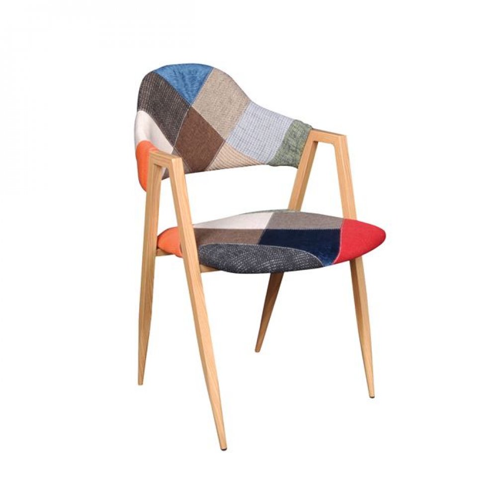 Πολυθρόνα "DELTA" μεταλλική-υφασμάτινη patchwork 50x55x80