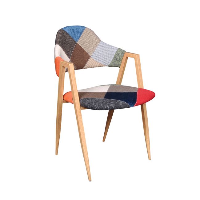 Πολυθρόνα "DELTA" μεταλλική-υφασμάτινη patchwork 50x55x80