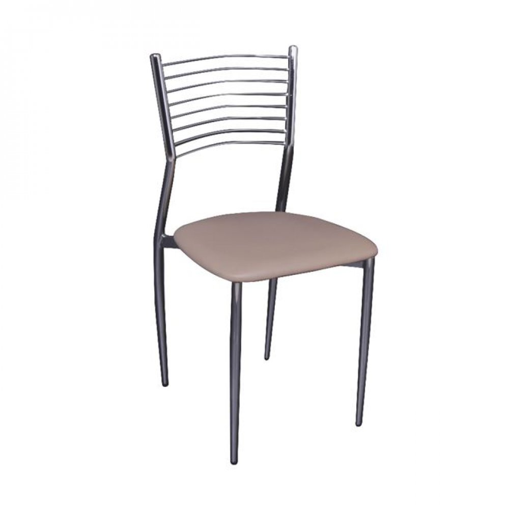 Καρέκλα "VIVIAN" χρωμίου-pvc σε χρώμα cappuccino 40x44x83
