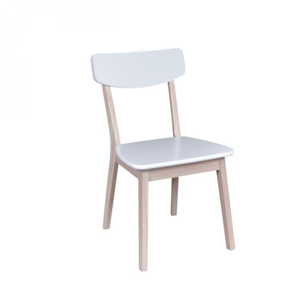 Καρέκλα "CALVIN" ξύλινη σε white wash-λευκό 45x52x80