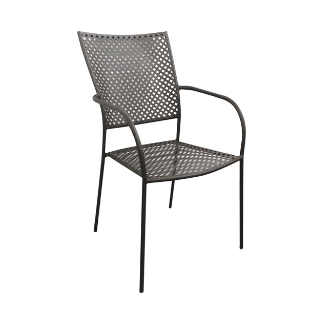 Πολυθρόνα "FERIA" μεταλλική με πλέγμα σε μαύρο χρώμα 53x55x90