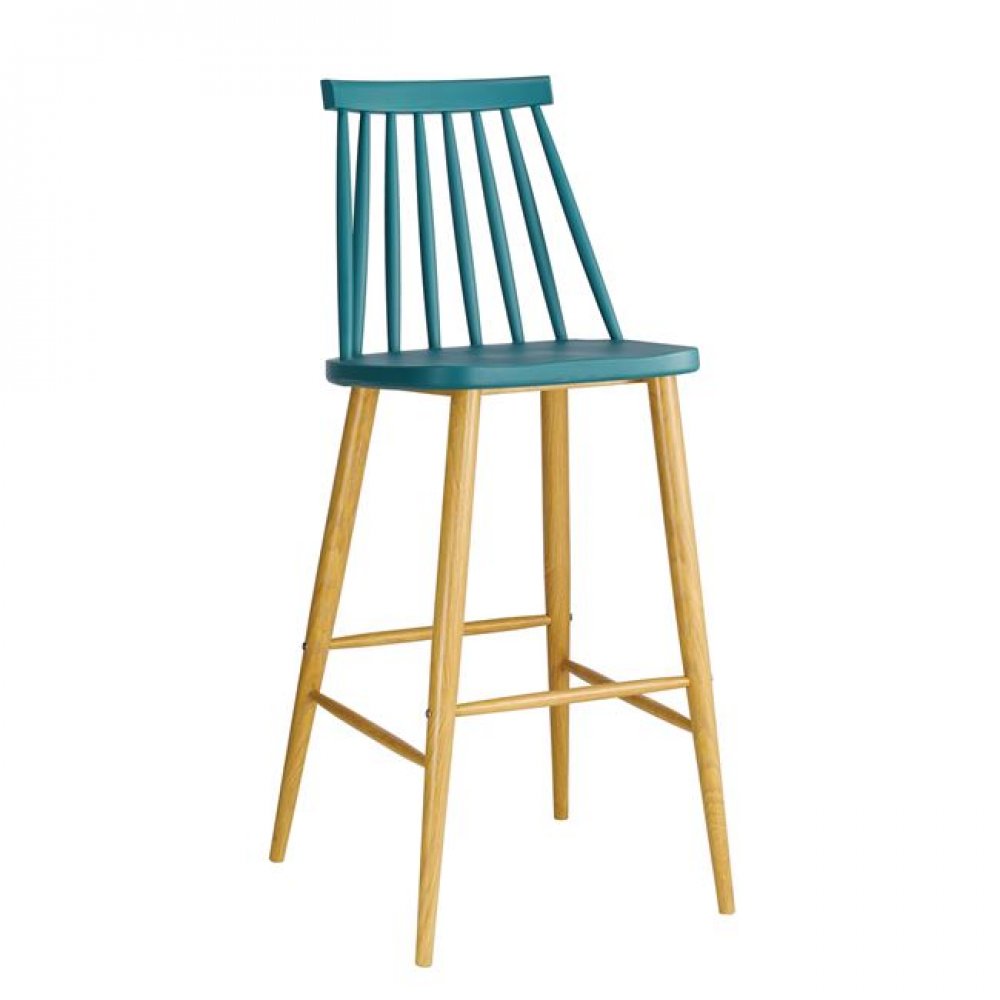 Σκαμπώ μπαρ "LAVIDA" μεταλλικό σε χρώμα μπλε 43x49x107