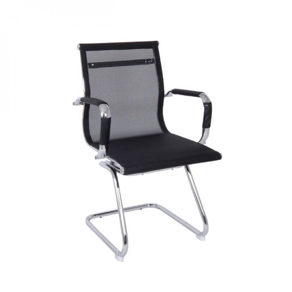 Πολυθρόνα επισκέπτη από ύφασμα mesh σε μαύρο χρώμα 54x59x95