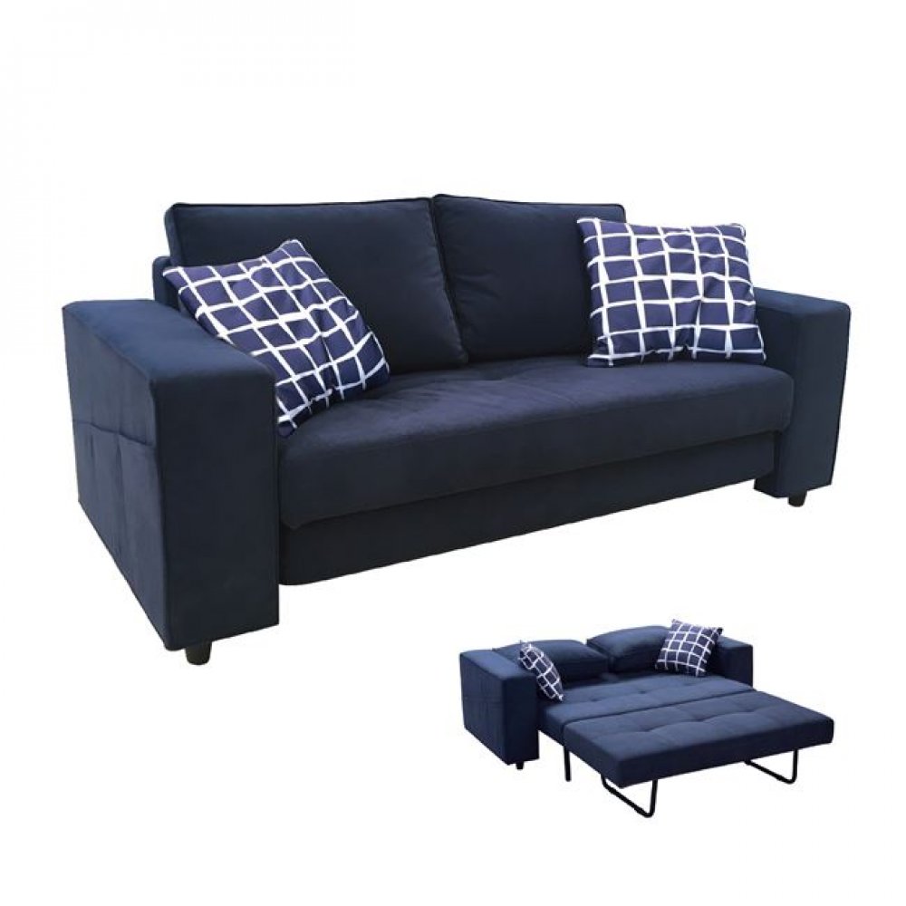 Καναπές-κρεβάτι "SMART" διθέσιος από ύφασμα σε μπλε χρώμα 177x87x68