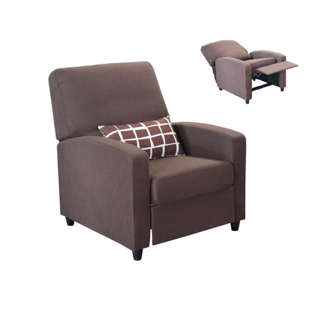 Πολυθρόνα "SMART" relax από ύφασμα σε καφέ χρώμα 76x90x92