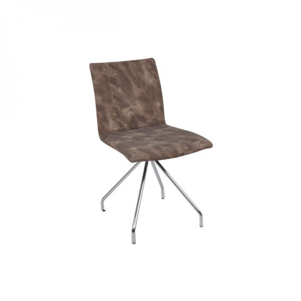 Καρέκλα "DALI" χρωμίου-pu σε χρώμα αντικέ καφέ 45x57x84