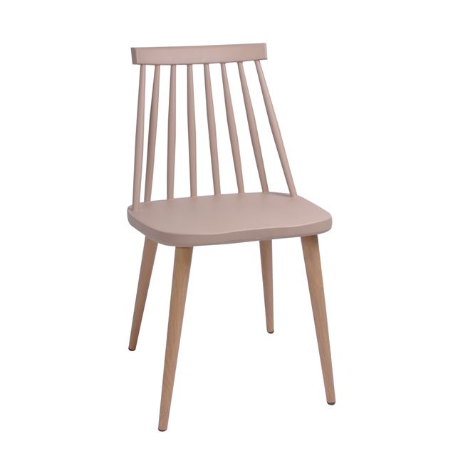Καρέκλα "LAVIDA" μεταλλική-pp σε χρώμα tortora 43x48x77