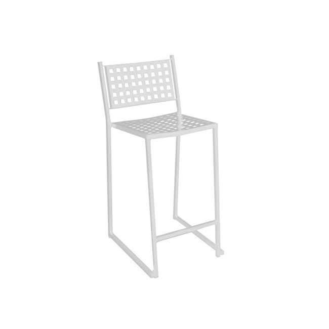 Σκαμπώ μπαρ "CAPRICE" μεταλλικό σε λευκό χρώμα 43x50x102