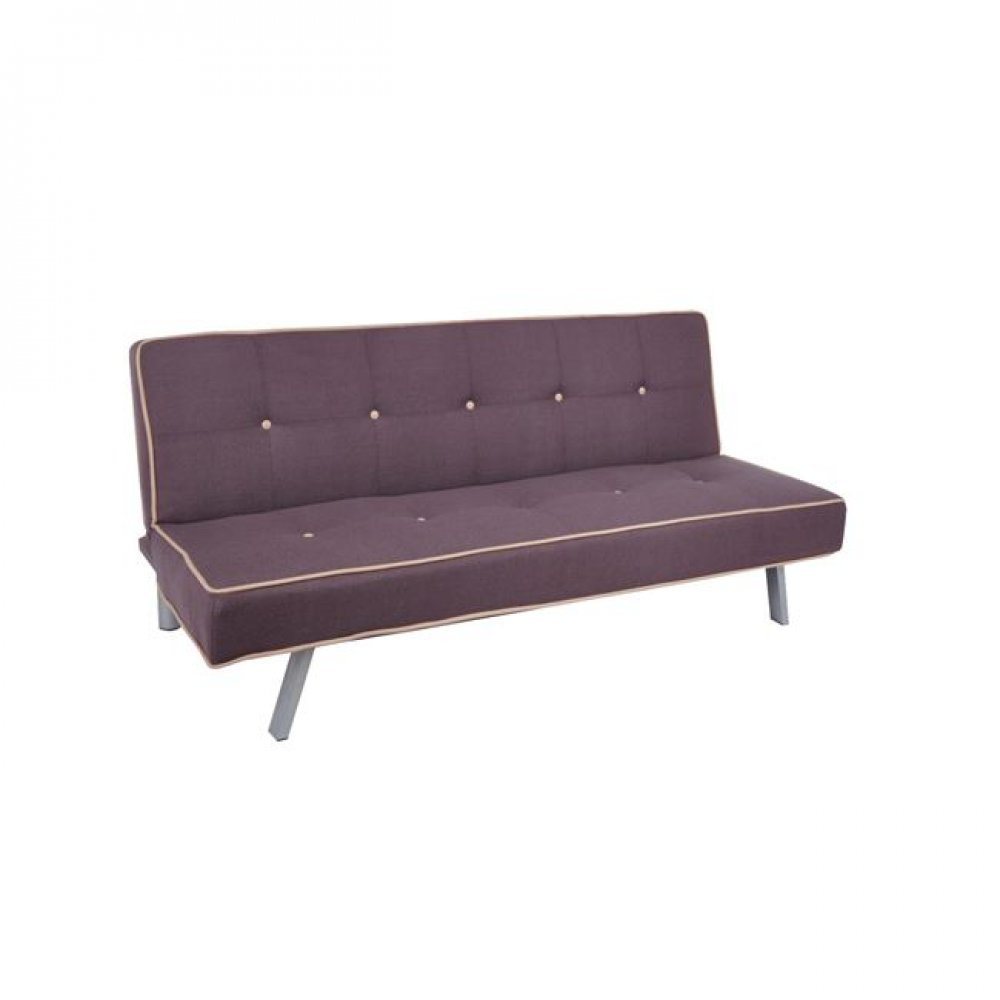 Καναπές-κρεβάτι "CORD" τριθέσιος από ύφασμα σε σκούρο καφέ χρώμα 180x83x79
