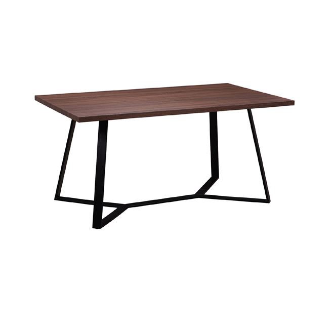 Τραπέζι "HANSON" μεταλλικό και επιφάνεια σε σκούρο καρυδί 160x90x75