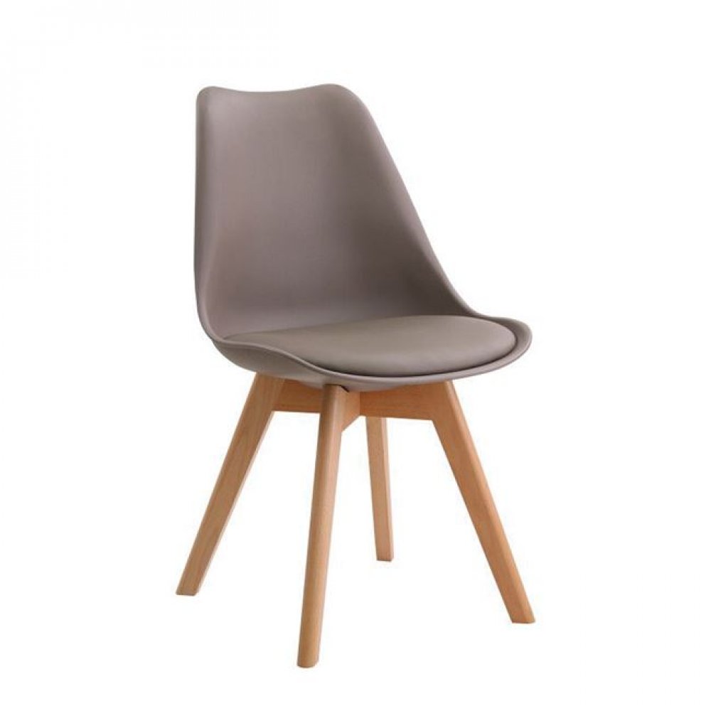 Καρέκλα "MARTIN" ξύλινη-pu χρώματος sand-μπεζ 48x50x82