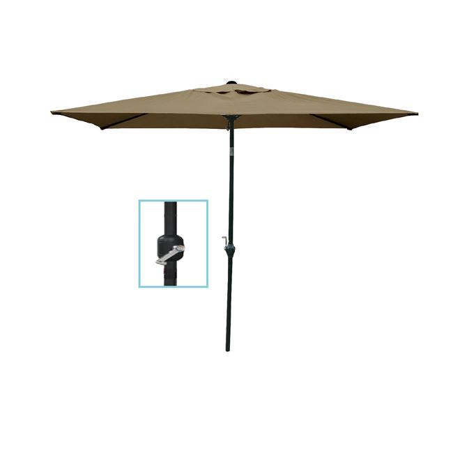 Ομπρέλα βαρέως τύπου μεταλλική-υφασμάτινη σε μπεζ χρώμα 180x270