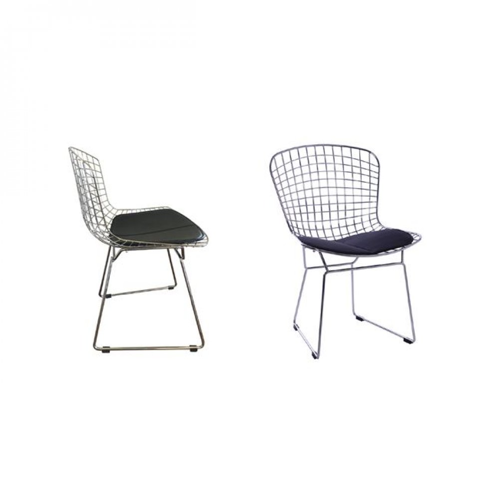 Καρέκλα "SAXON" μεταλλική με πλέγμα σε χρώμα χρωμίου 54x56x83