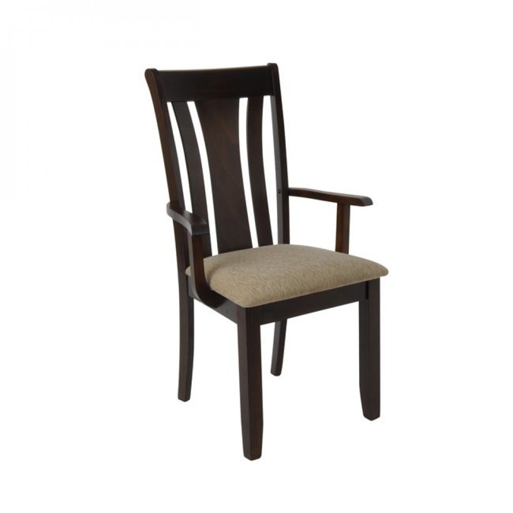 Πολυθρόνα "MOLTEN" ξύλινη-υφασμάτινη σε σκούρο καρυδί 54x55x100