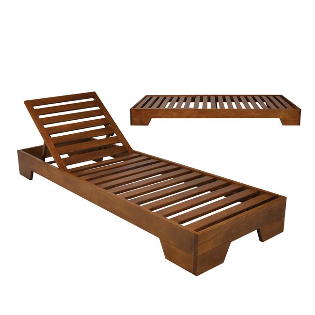 Ξαπλώστρα "VERANO" ξύλινη σε χρώμα καρυδί 74x213x22