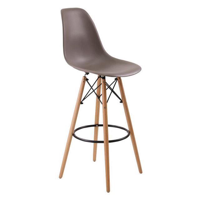 Σκαμπώ μπαρ "ART WOOD"  σε χρώμα sand-beige 52x46x114