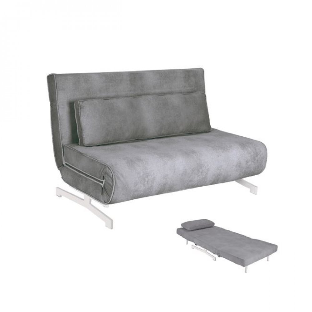 Καναπές -κρεβάτι "FALCO" διθέσιος από ύφασμα σε χρώμα γκρι 140x89x88