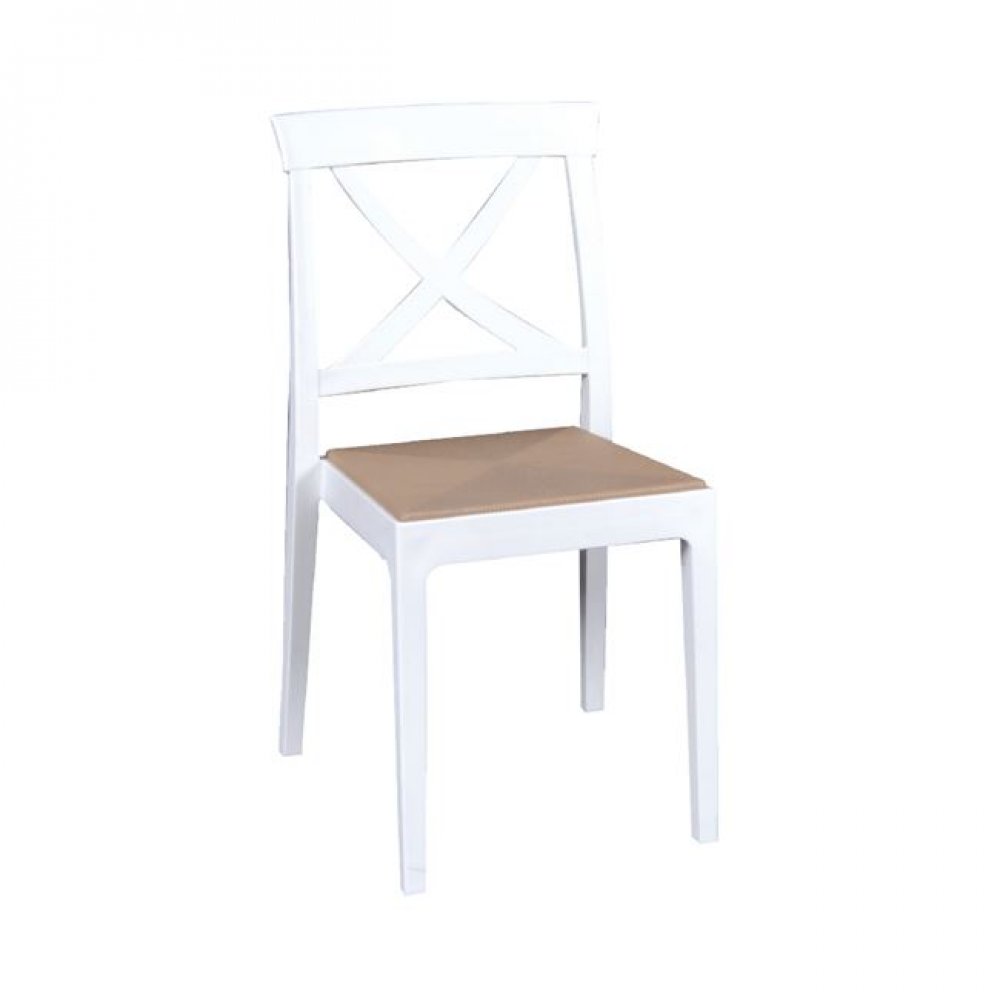 Καρέκλα "ARTEMIDE" από πολυπροπυλένιο σε λευκό χρώμα 44x53x86