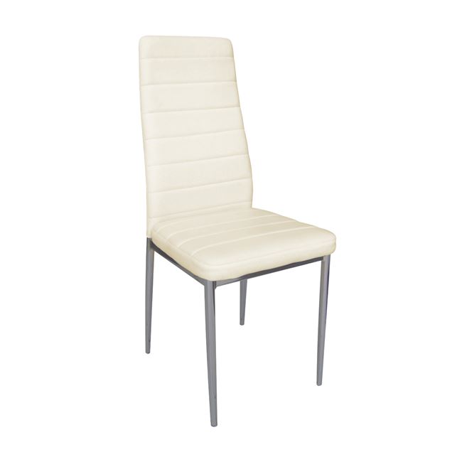 Καρέκλα "JETTA-I" χρωμίου-pvc χρώματος εκρού 40x50x95