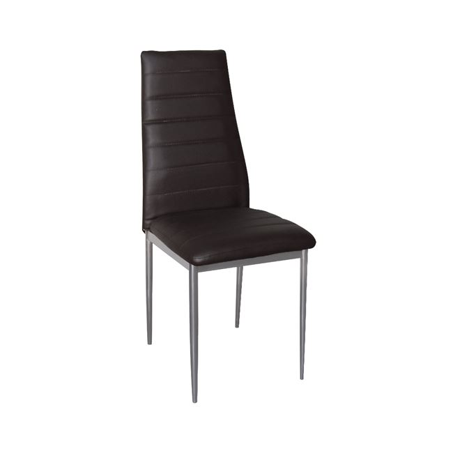 Καρέκλα "JETTA-I" μεταλλική-pvc σε χρώμα σκούρο καφέ 40x50x95