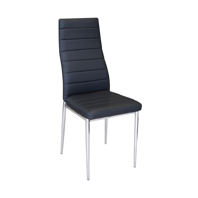 Καρέκλα "JETTA-I" χρωμίου-pvc χρώματος μαύρο 40x50x95