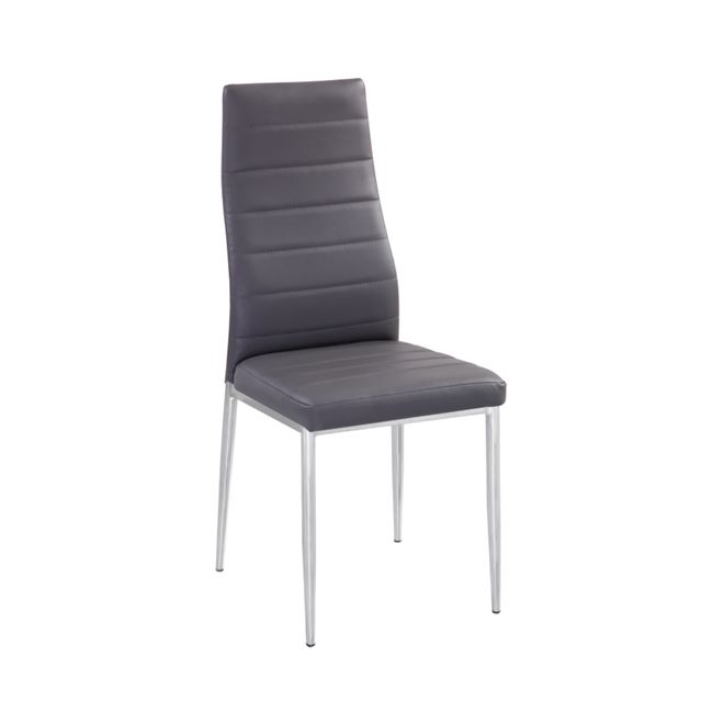 Καρέκλα "JETTA-I" χρωμίου-pvc χρώματος γκρι 40x50x95
