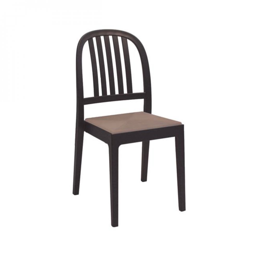 Καρέκλα "ERA" από πολυπροπυλένιο σε χρώμα καφέ 44x53x89