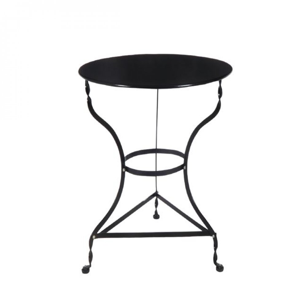 Τραπέζι "ΠΑΡΑΔΟΣΙΑΚΟ" μεταλλικό σε μαύρο χρώμα 60x71