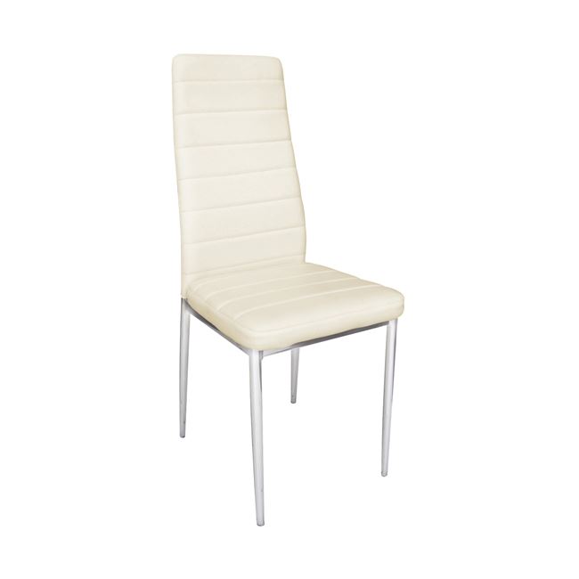 Καρέκλα "JETTA-I" χρωμίου-pvc σε χρώμα εκρού 40x50x95