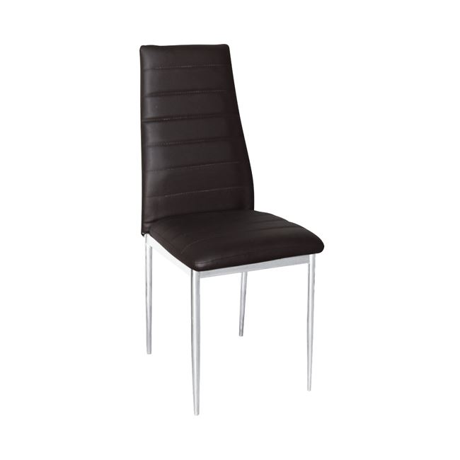 Καρέκλα "JETTA-I" χρωμίου-pvc χρώματος σκούρο καφέ 40x50x95