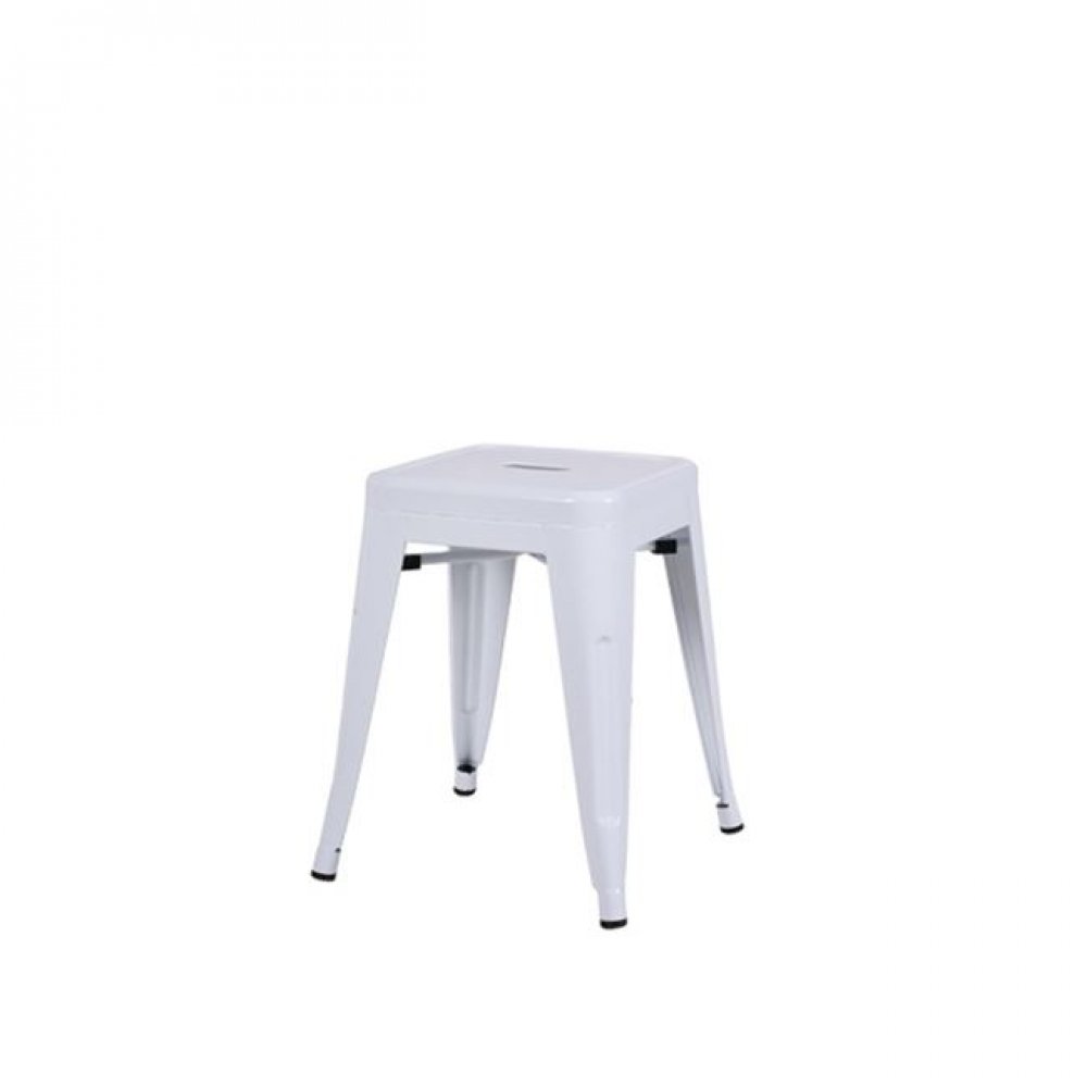 Σκαμπώ "RELIX" μεταλλικό σε λευκό χρώμα 39x39x45