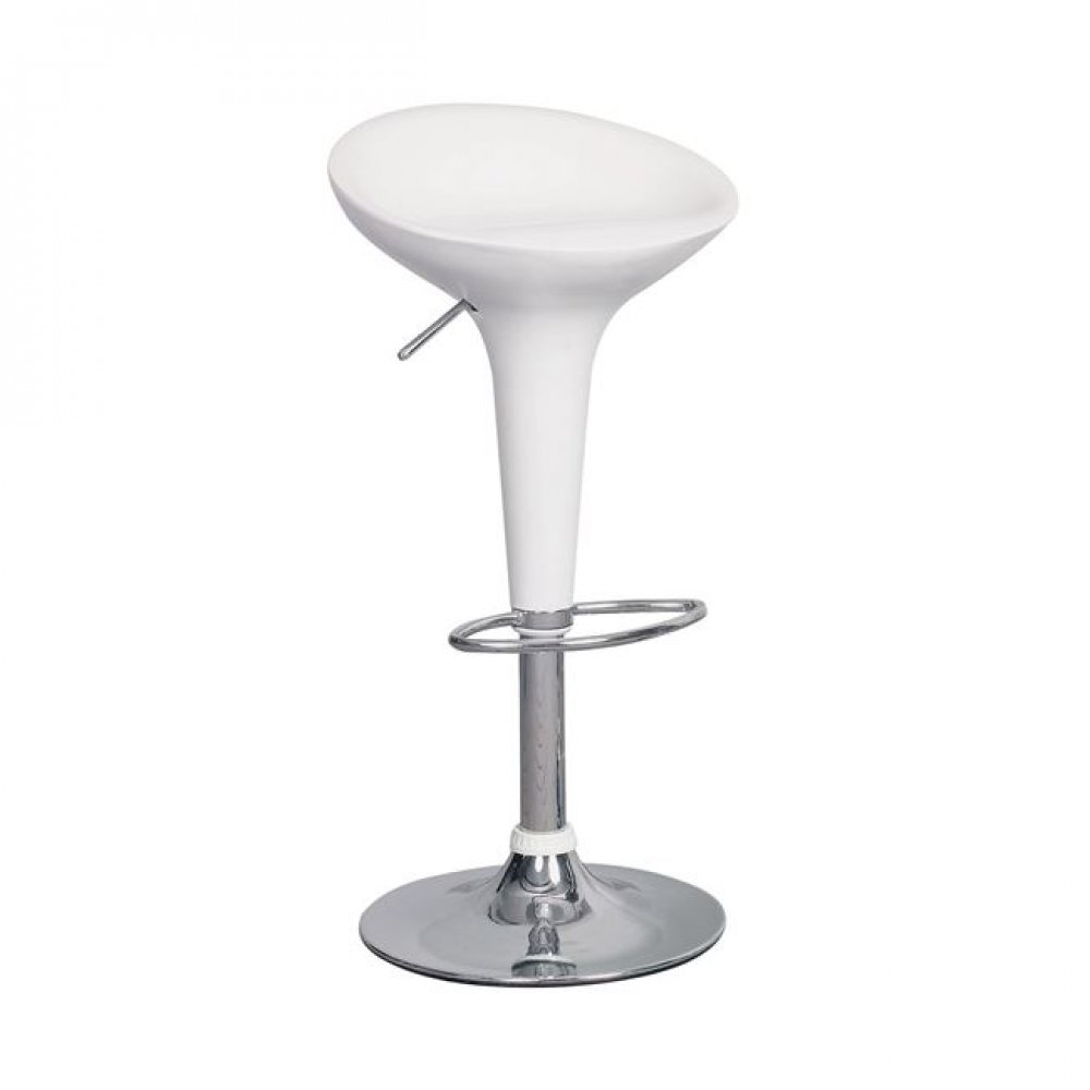 Σκαμπώ μπαρ "DISCO" χρωμίου σε λευκό χρώμα 44x40x71/92