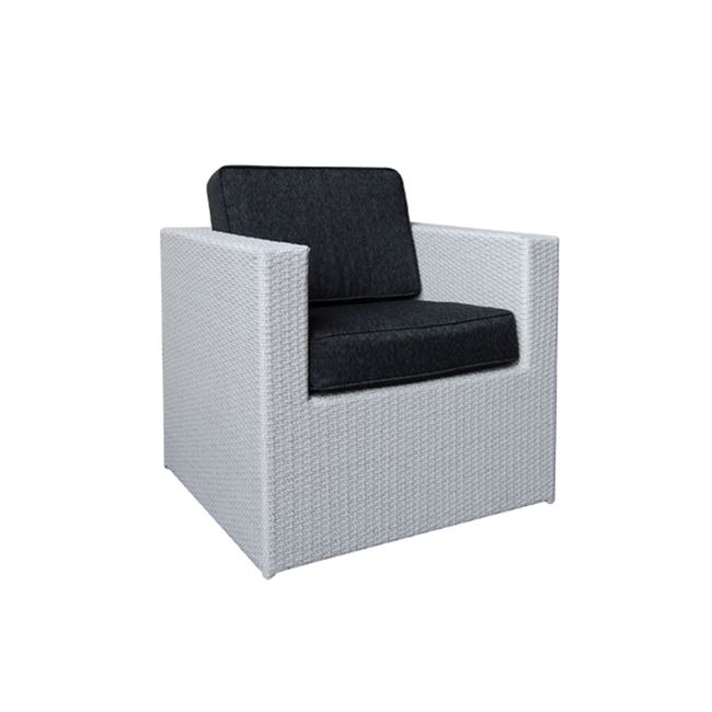 Πολυθρόνα "BENEFIT" αλουμινίου με πλέξη wicker σε γκρι χρώμα 74x67x67