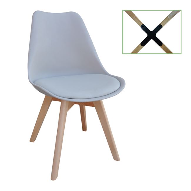 Καρέκλα "MARTIN" από pp σε γκρι χρώμα 49x54x82